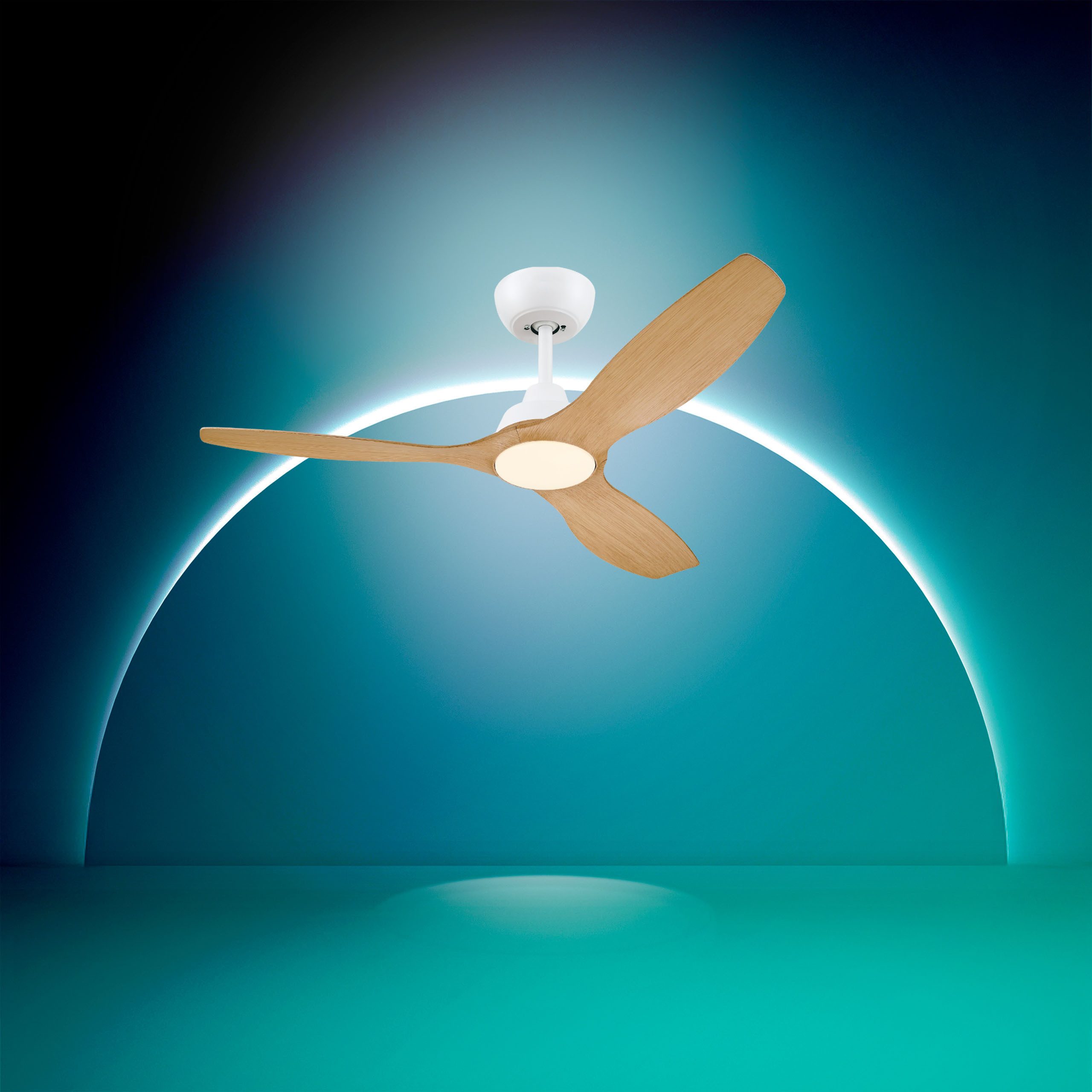Philips LED Deckenleuchte Olas 24W DC-Ventilator 30W, fixe Rotorblätter, ⌀ 106cm, schwarz-braun, CCT - über Fernbedienung, Dimmer, Dimmfunktion, Ein-/Ausschalter, Farbsteuerung, Fernbedienung, Infrarot inkl., Memoryfunktion, Ventilatorfunktion, dimmbar über Fernbedienung, mehrere Helligkeitsstufen, LED fest integriert, warmweiß - kaltweiß, 3000-6500 Kelvin, dimmbar mit Fernbedienung, 2650 Lumen