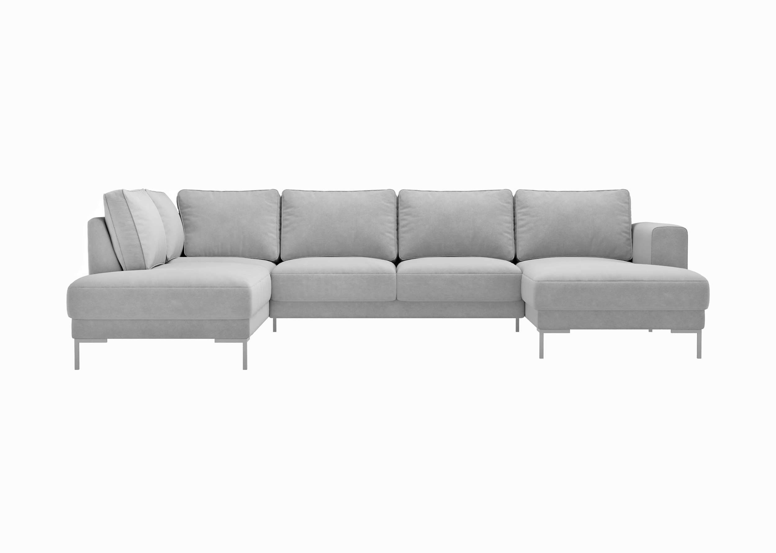 Sofa, stellbar, Metall Hellrosa mane Wellenfederung, Stylefy links Santini, Design, frei bestellbar, Modern Wohnlandschaft oder mit U-Form, Raum im rechts