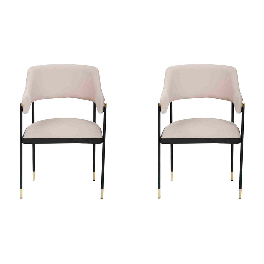 Armlehnstuhl Zwei elegante und moderne weiße Esszimmerstühle mit Lehne