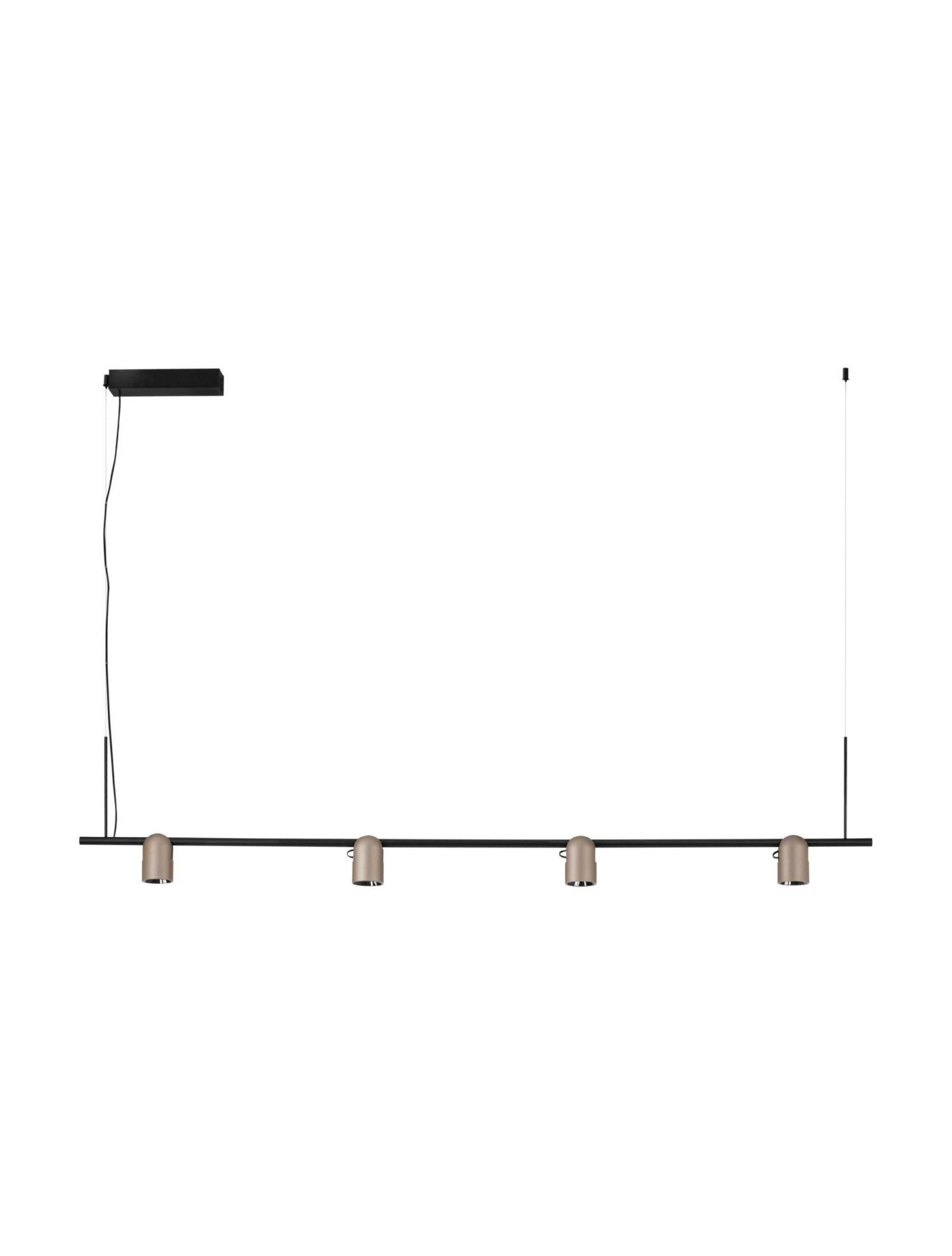 Licht-Erlebnisse Pendelleuchte RHEA, LED fest integriert, Warmweiß, LED Hängelampe dimmbar Schwarz Mokka 150 cm lang warmweiß 3000 K