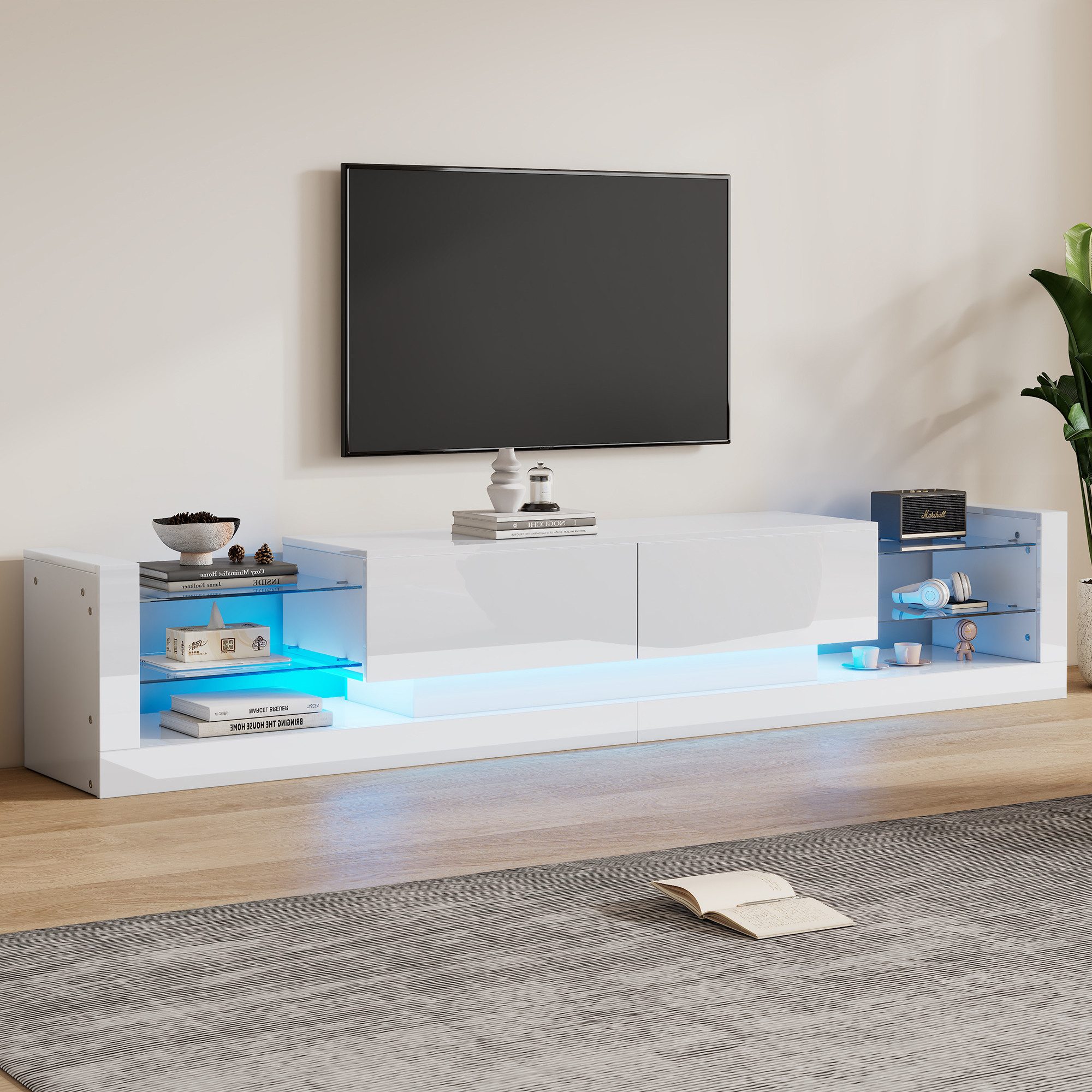 OKWISH Lowboard mit LED-Beleuchtung (TV-Board, Fernsehtisch, günstig online kaufen