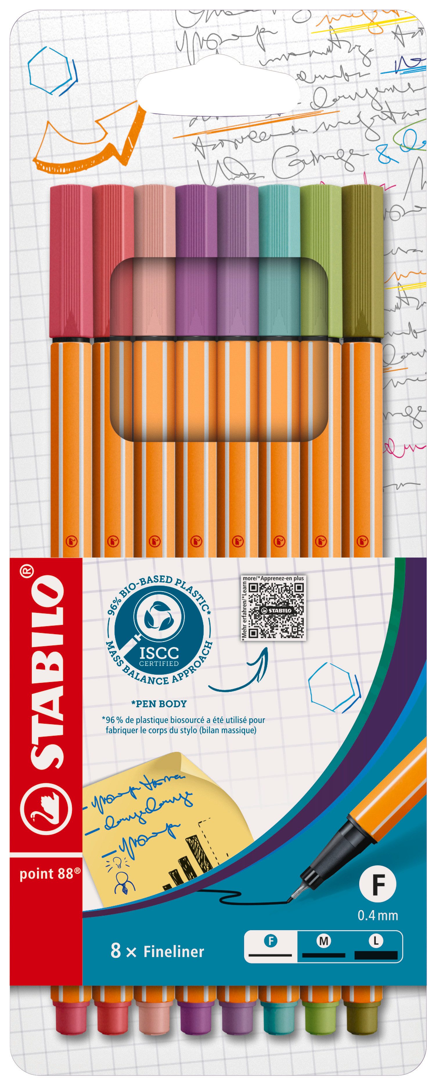 Fineliner STABILO point 88 Fineliner - 0,4 mm - 8er Etui