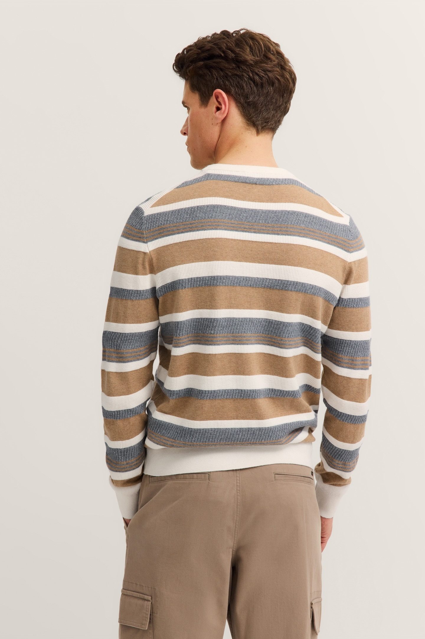 bugatti Rundhalspullover Regular Fit gestreift aus günstig online kaufen
