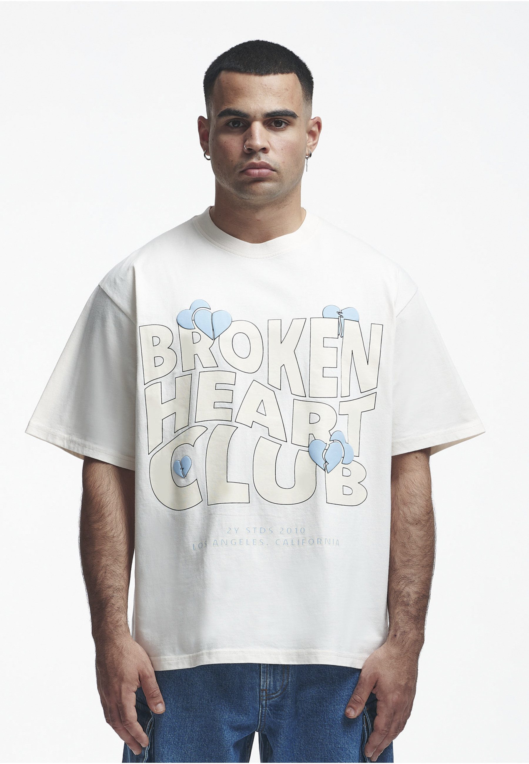 2Y Studios T-Shirt 2Y Studios Herren 2Y Broken Heart Club Oversize Tee (1-tlg)