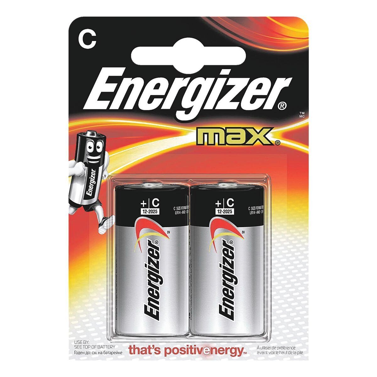 Energizer Max Alkaline Batterie, (1.5 V, 2 St), C / Baby, 1,5 V, Alkali
