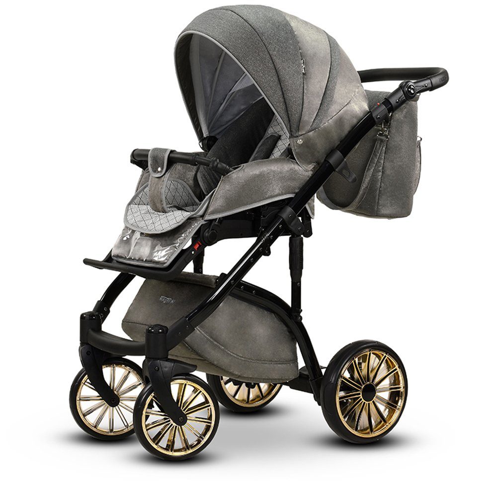Lux in - Vip Teile Farben in 16 - Silber-Gold-Dekor babies-on-wheels 1 Kinderwagen-Set 11 Kombi-Kinderwagen 2