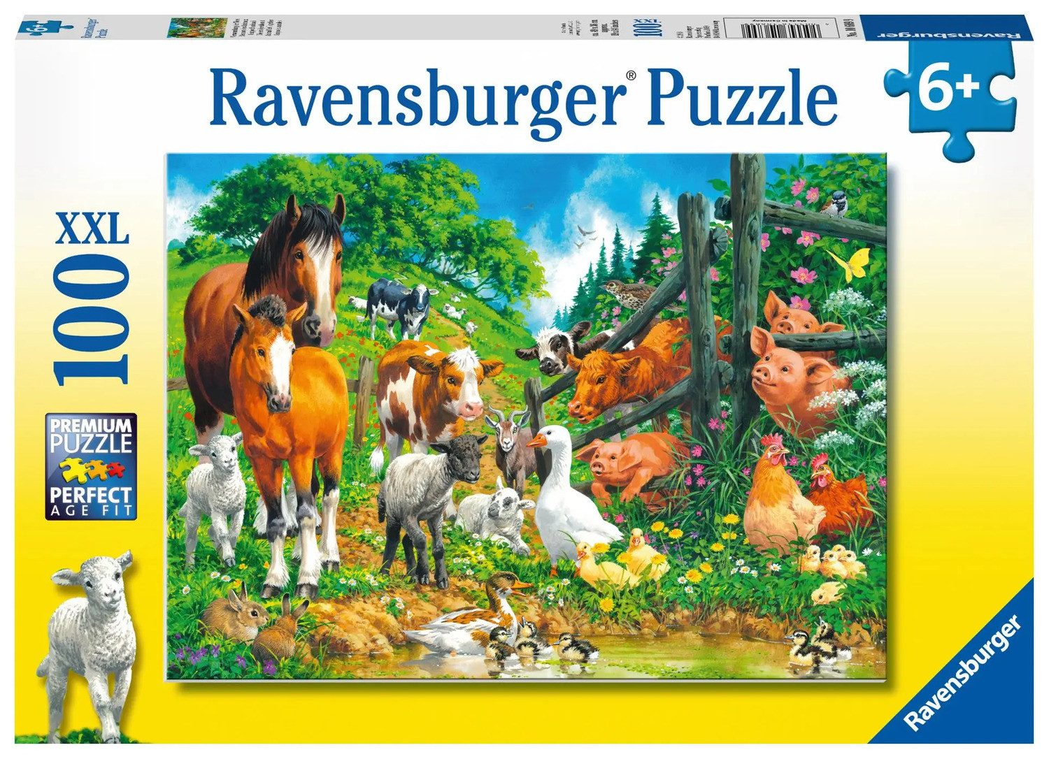 Ravensburger Puzzle Versammlung der Tiere, Puzzle 100 Teile XXL, 100 Puzzleteile