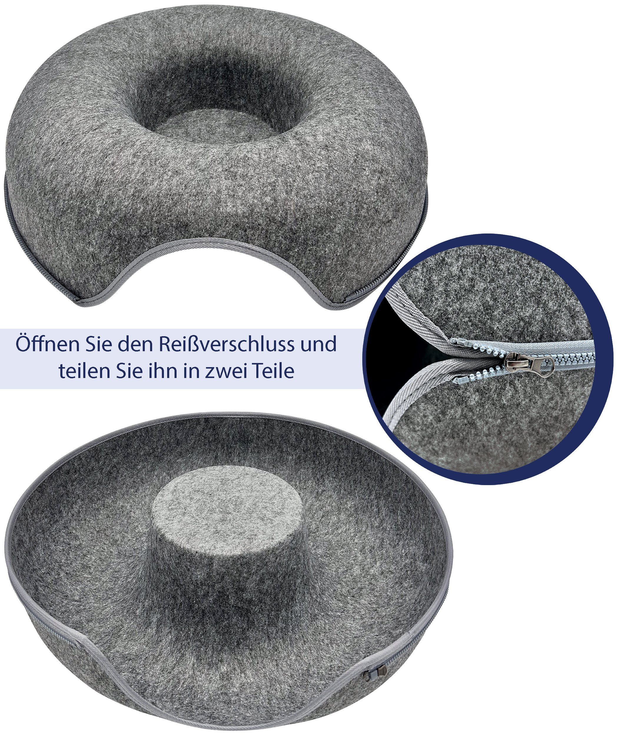 Pisi & Bili Tierbett Katzenbett Katzenhöhle aus Filz, Katzen Zubehör, gemütliches Katzentunnel