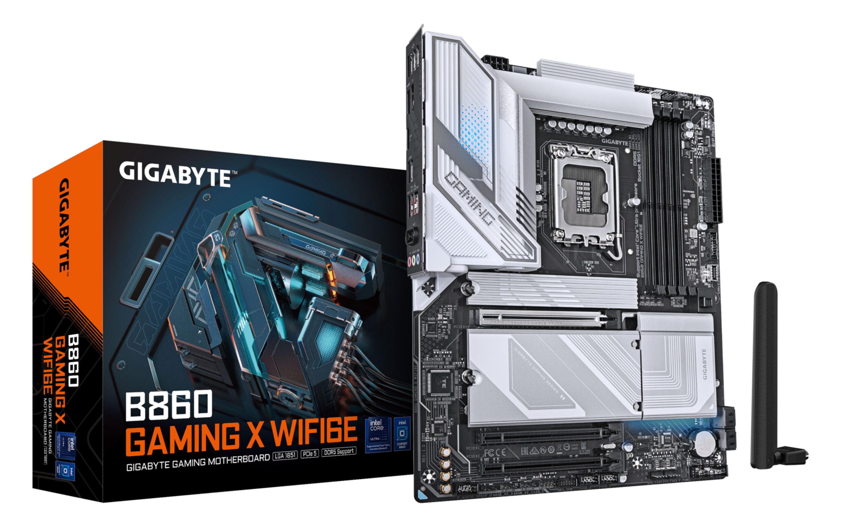Gigabyte B860 GAMING X WIFI6E Mainboard - Intel Core Ultra CPUs, 12+1+2+1 Phase Mainboard