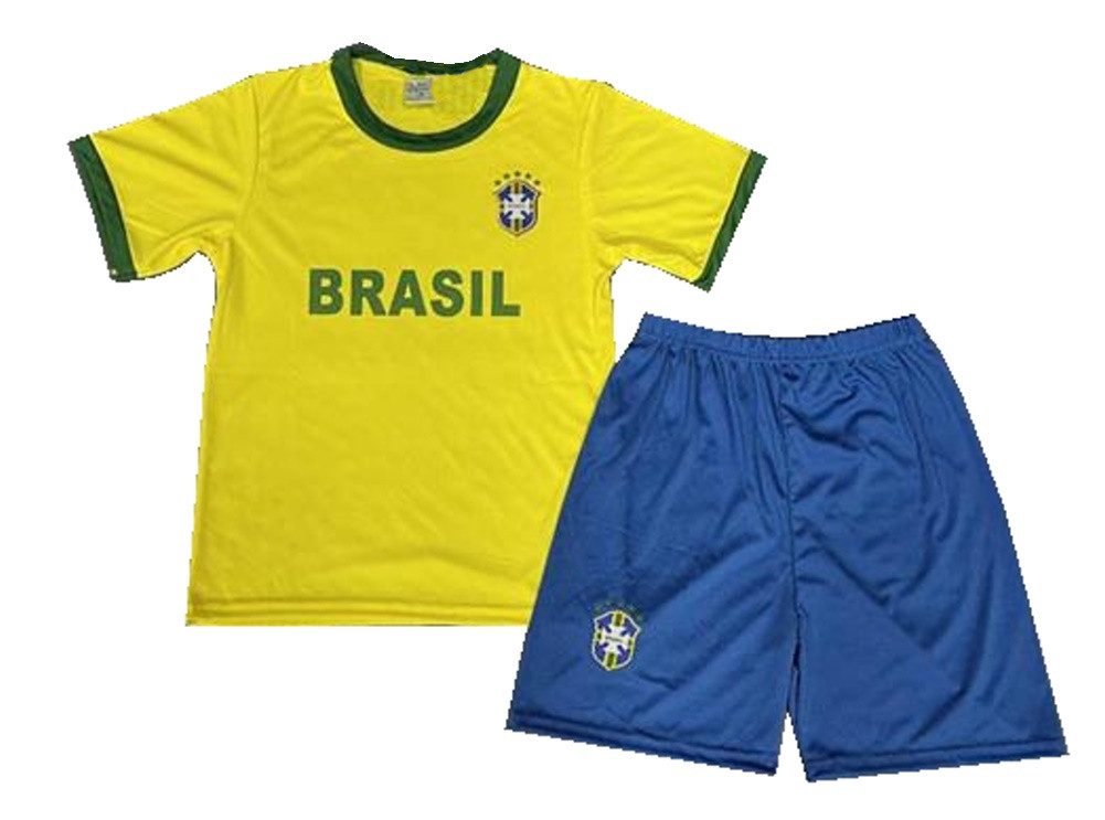 Fashion Boy Fußballtrikot Fußball Fan Set Brasil Brasilien Trikot + Shorts JS173
