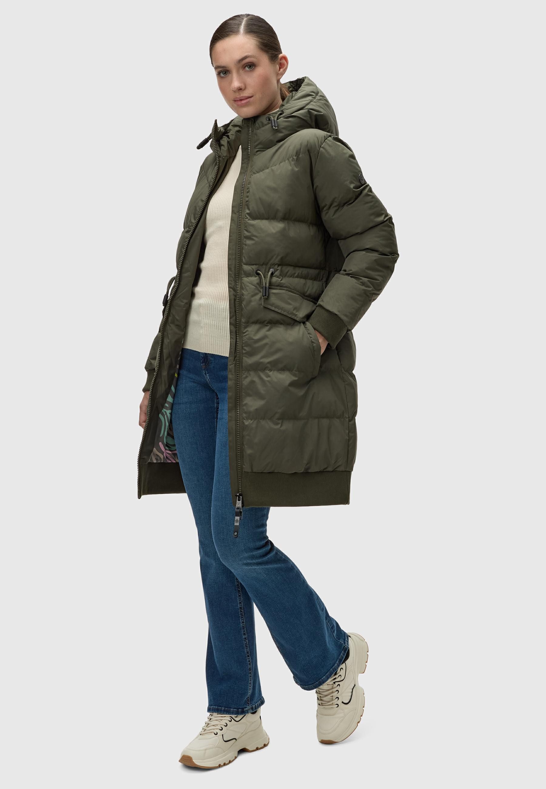 Ragwear Steppmantel Briosh Wasserdichter Damen Wintermantel mit Kapuze
