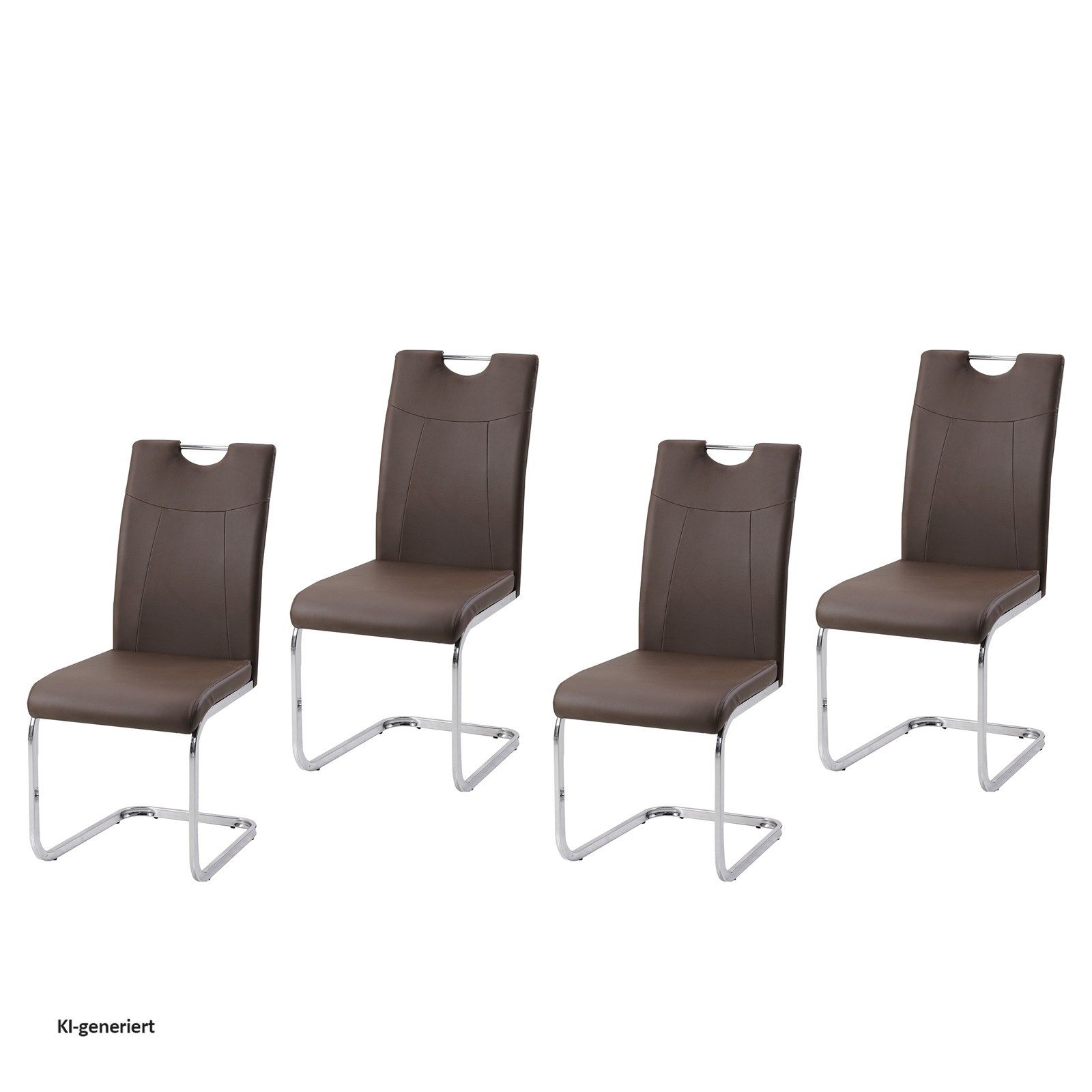 HTI-Line Freischwinger Schwingstuhl KellyC PU 4er (Set, 4 St), Freischwinger Esszimmerstuhl Kunstleder