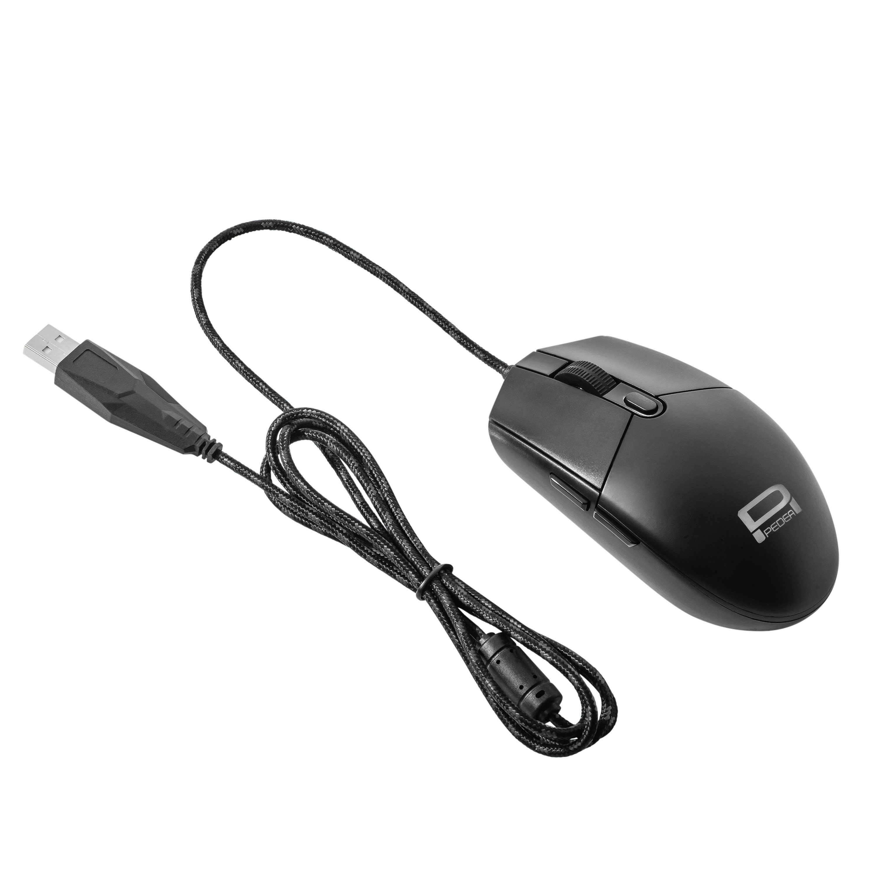 PEDEA Trend Maus- und Mauspad-Set, Plug & Play, 5-Tasten Design