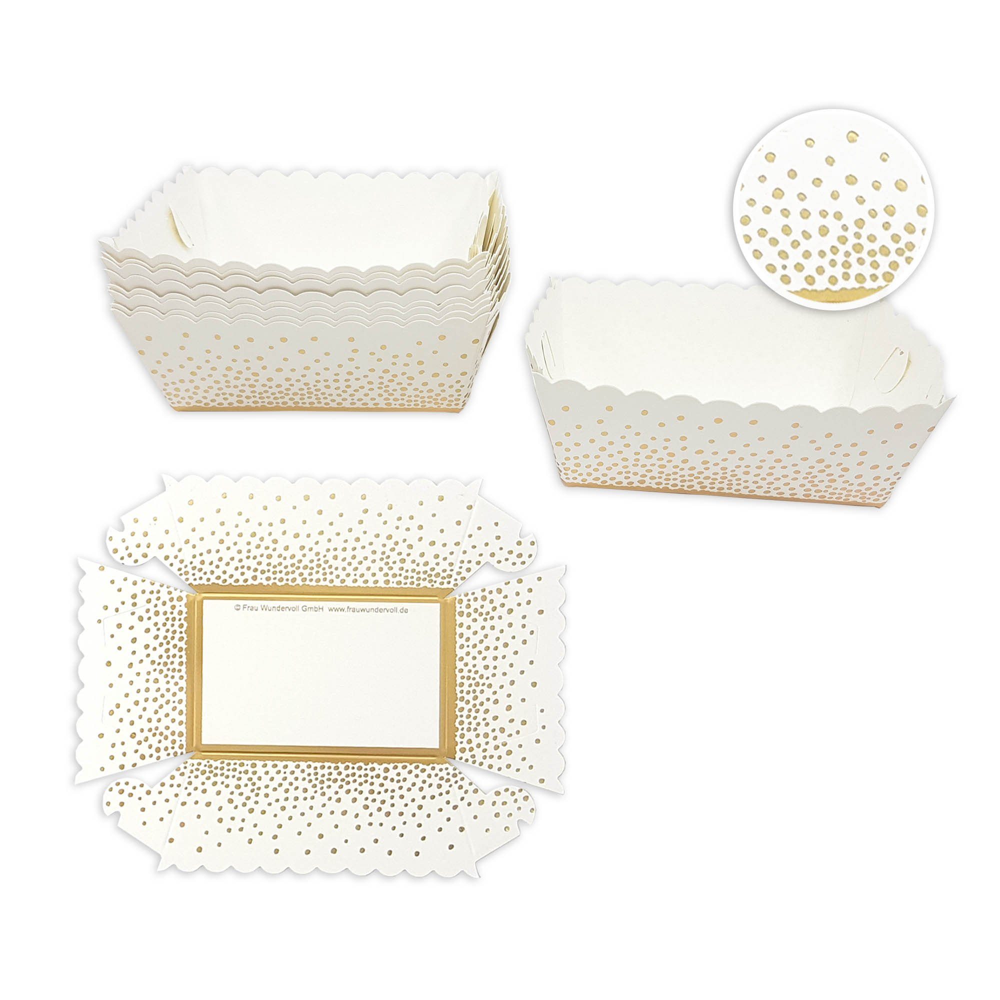 Frau WUNDERVoll Muffinform Kuchen Форми для випічки 24 Stück, gold Punkte (flach), (24-tlg)