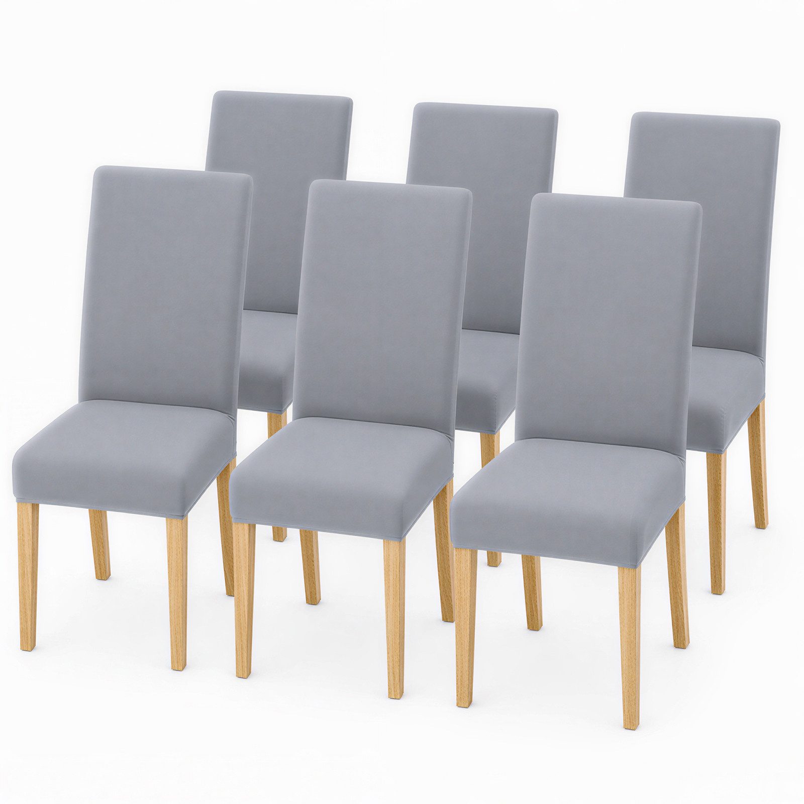 BlingBin Stuhlhusse Stretch Stuhlhussen für Esszimmer, Abnehmbar und Waschbar Stuhlbezüge, Parsons-Stuhlbezüge, Stuhlschutz für Küche, Hotel, Restaurant, Grau