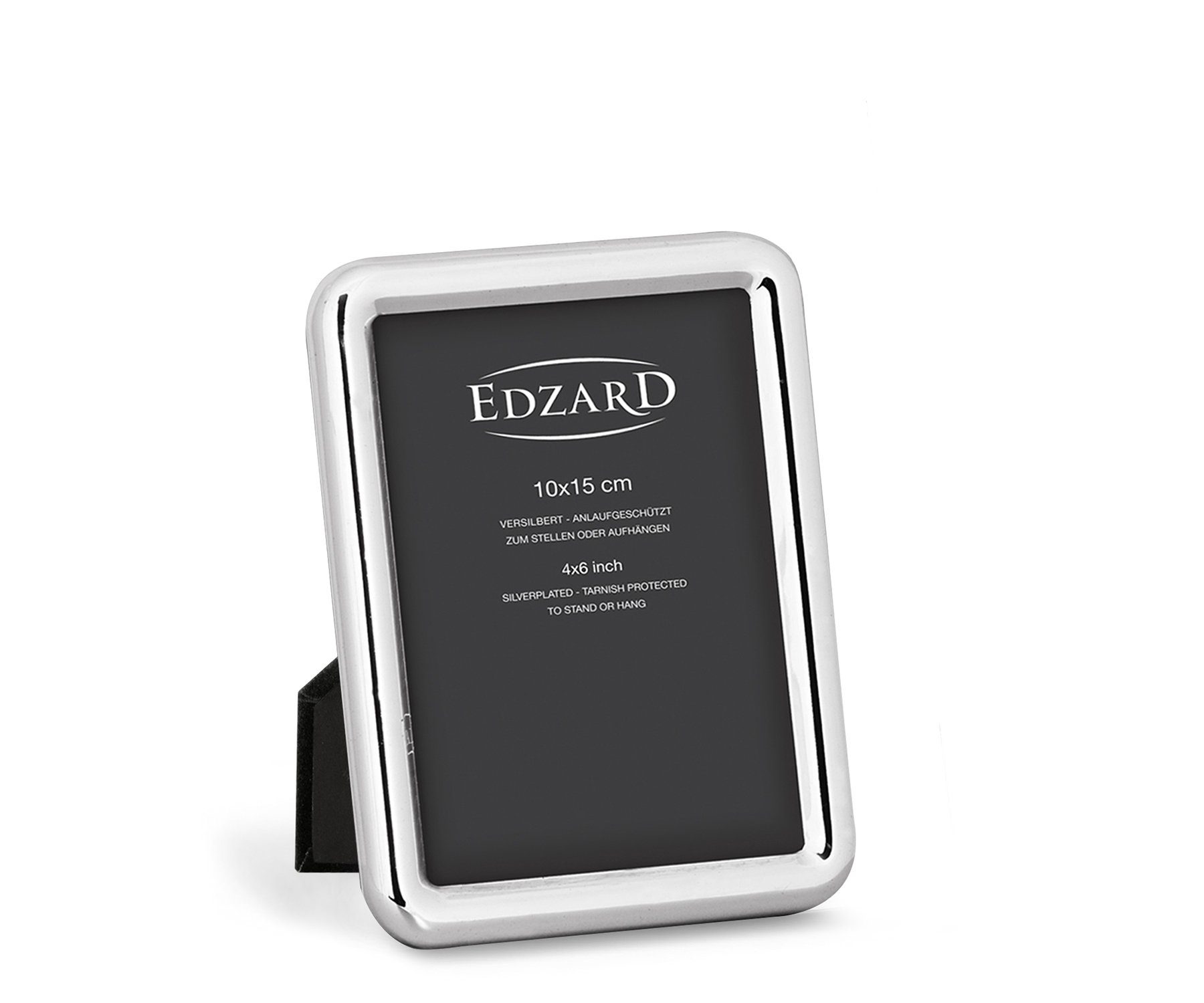 EDZARD Bilderrahmen Como, versilbert und anlaufgeschützt, für 10x15 cm Foto