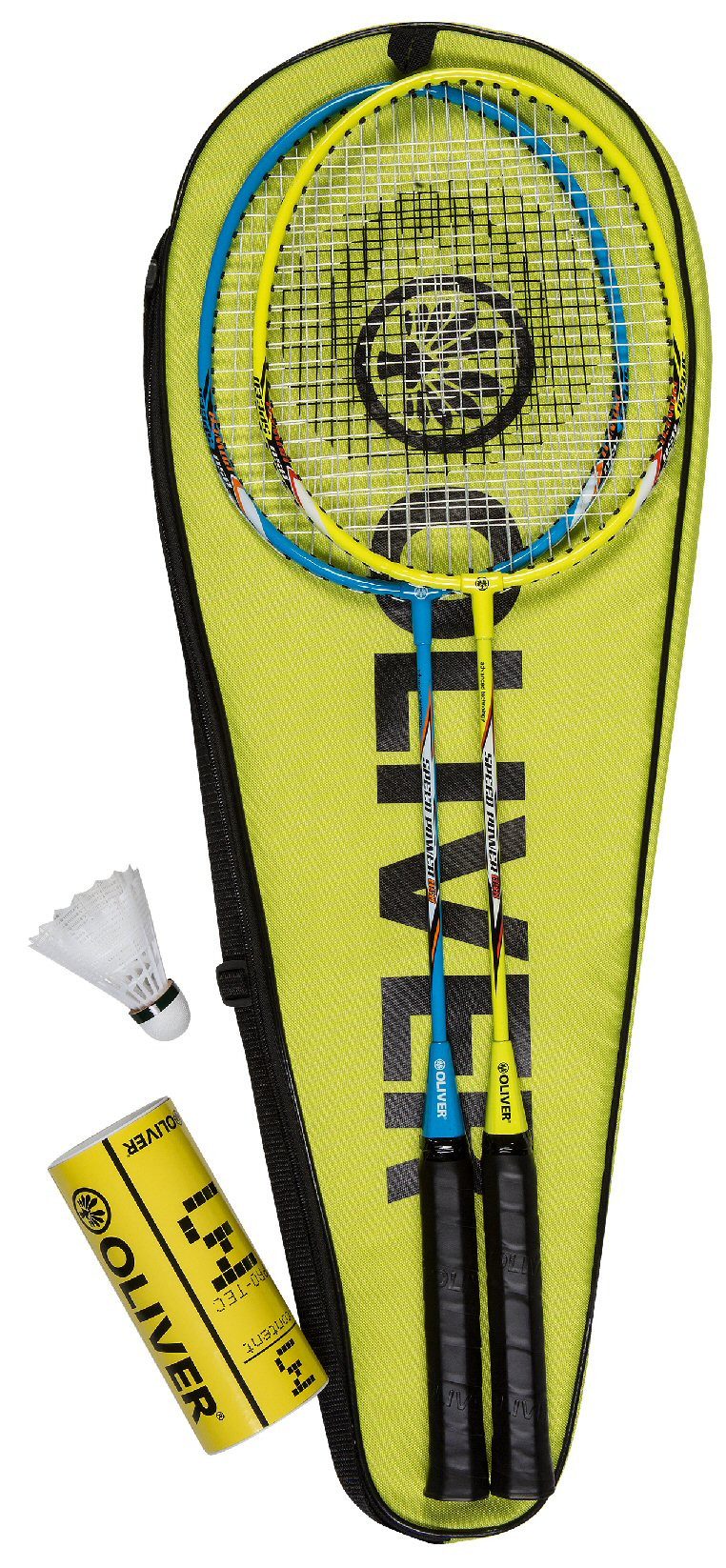 Oliver Badmintonschläger Federball Set Speedpower 850 (2x Schläger, 3x Bälle, 1x Hülle)