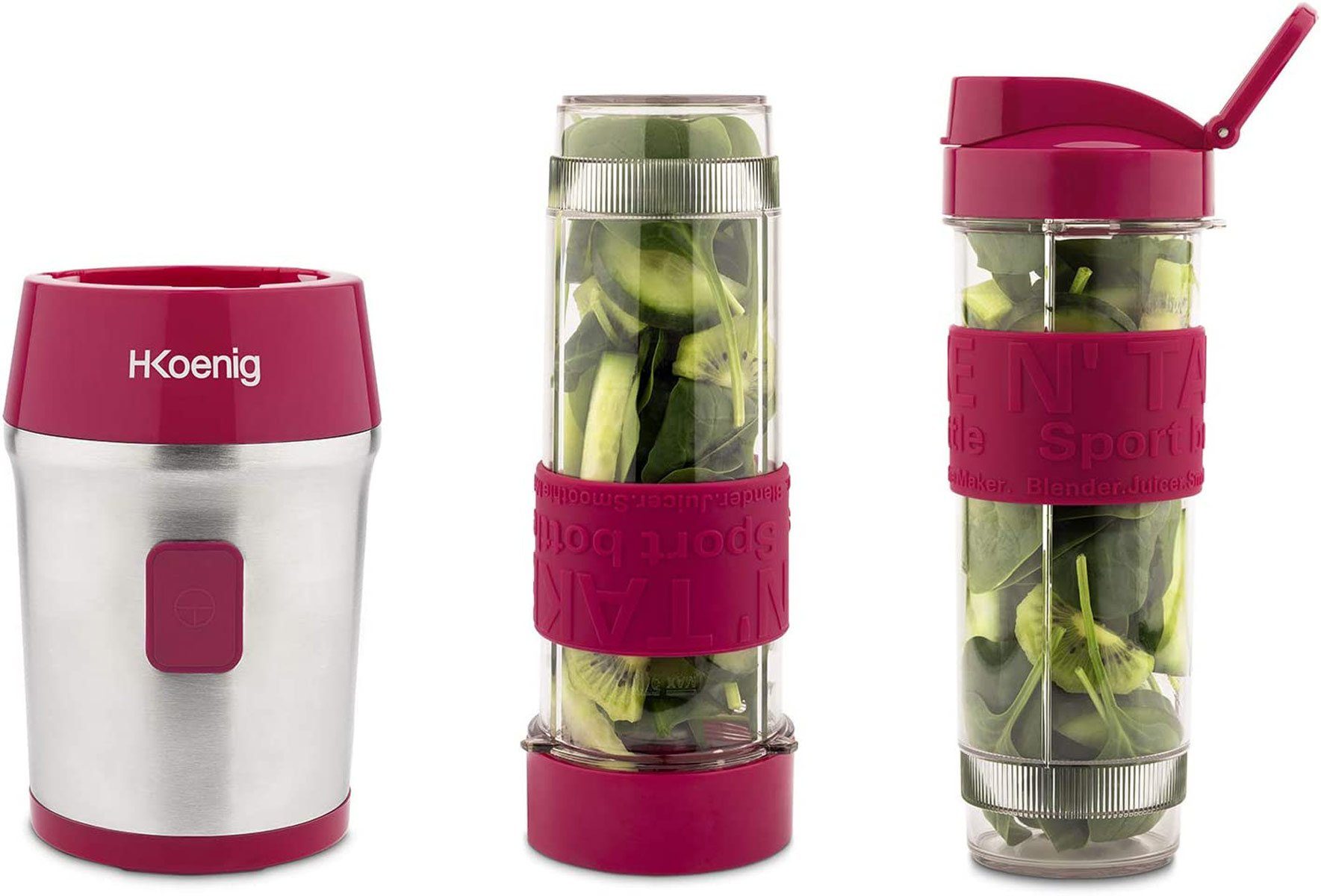 H.Koenig Smoothie-Maker SMOO10 Mini Standmixer, violett, 300 W