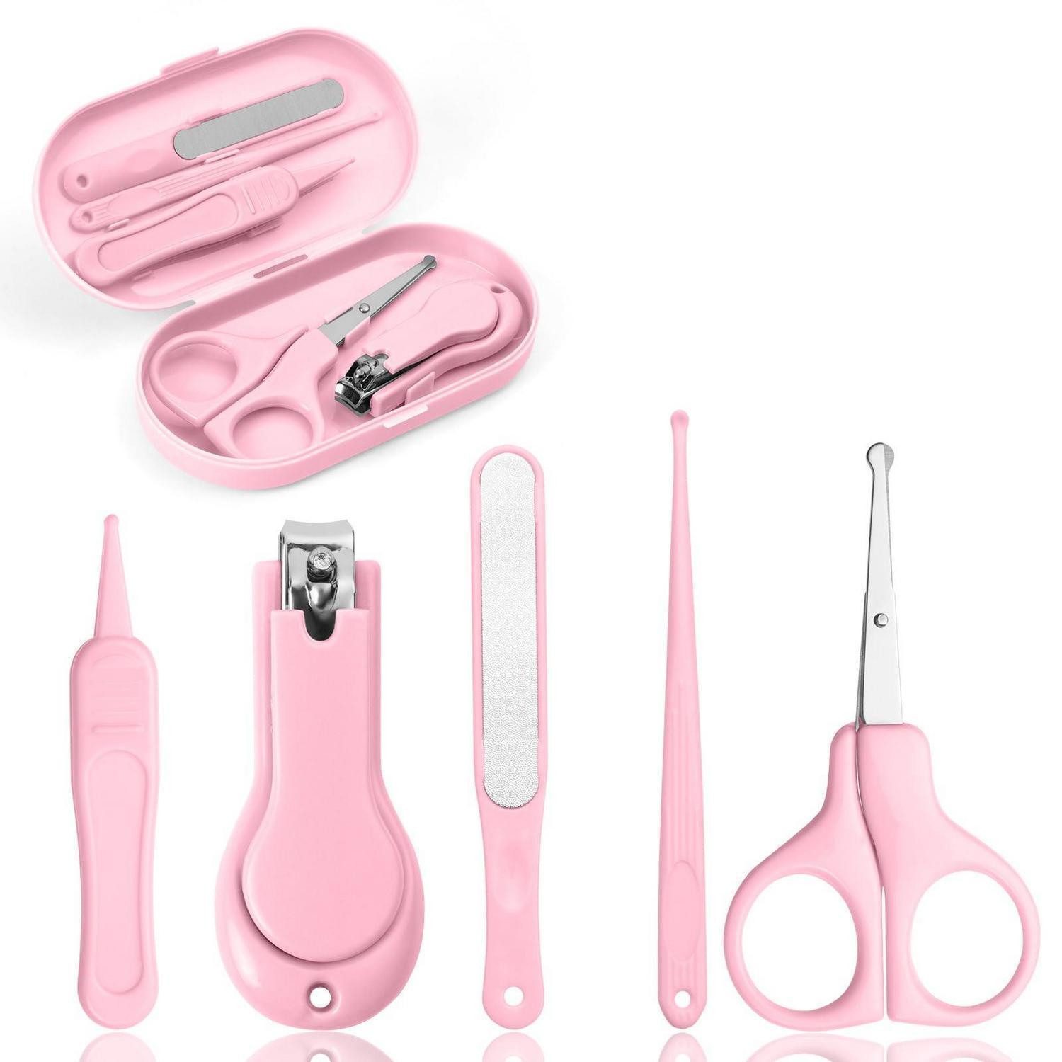 LuxusKollektion Nagelknipser-Set Babypflege Set 5-in-1 Rosa
