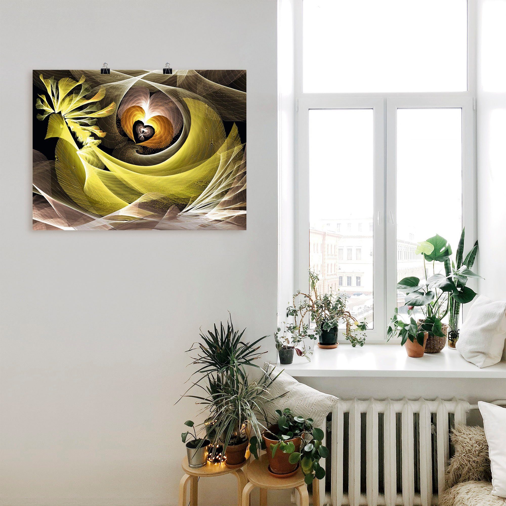 Artland Wandbild Magischer (1 Fantasy Alubild, Herzen, oder St), in Größen Vogel Poster als versch. Wandaufkleber mit Animal Leinwandbild