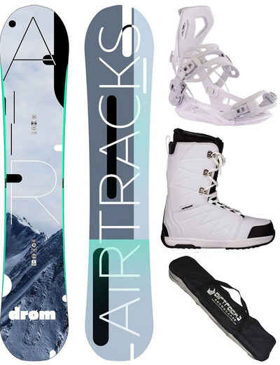 Airtracks Snowboard Damen Snowboard Komplett Set Drom Rocker »Mod. 22/23 (4er Pack), Hybrid Rocker + Bindung Master W + Boots + Bag / 140 145 150 155 cm