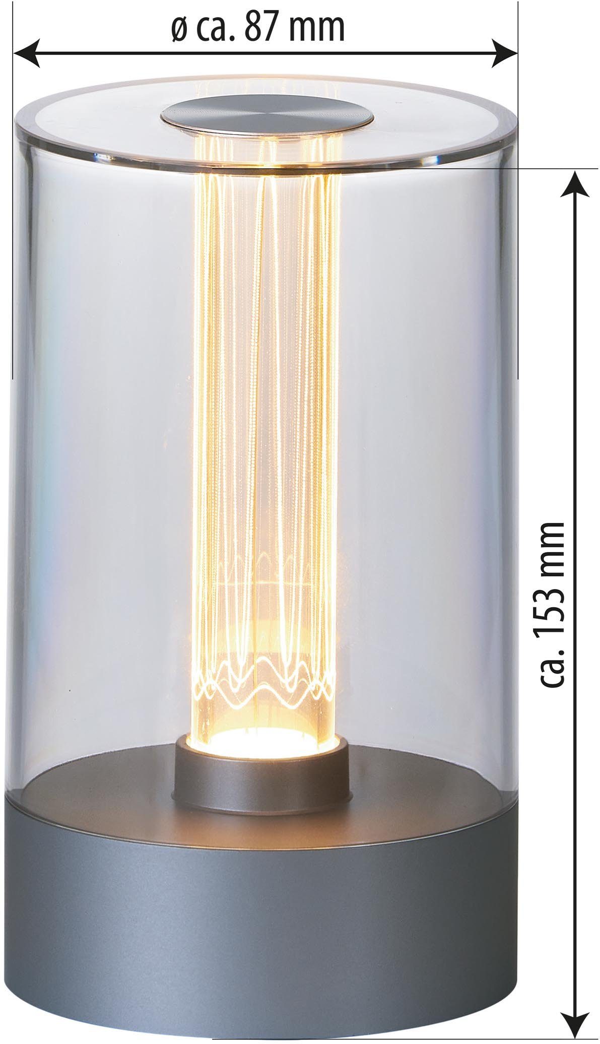 LED mit Design Tischlampe Akku LED aufladbarer Northpoint Akku Nachttischlampe Grau Tischleuchte Glühdraht