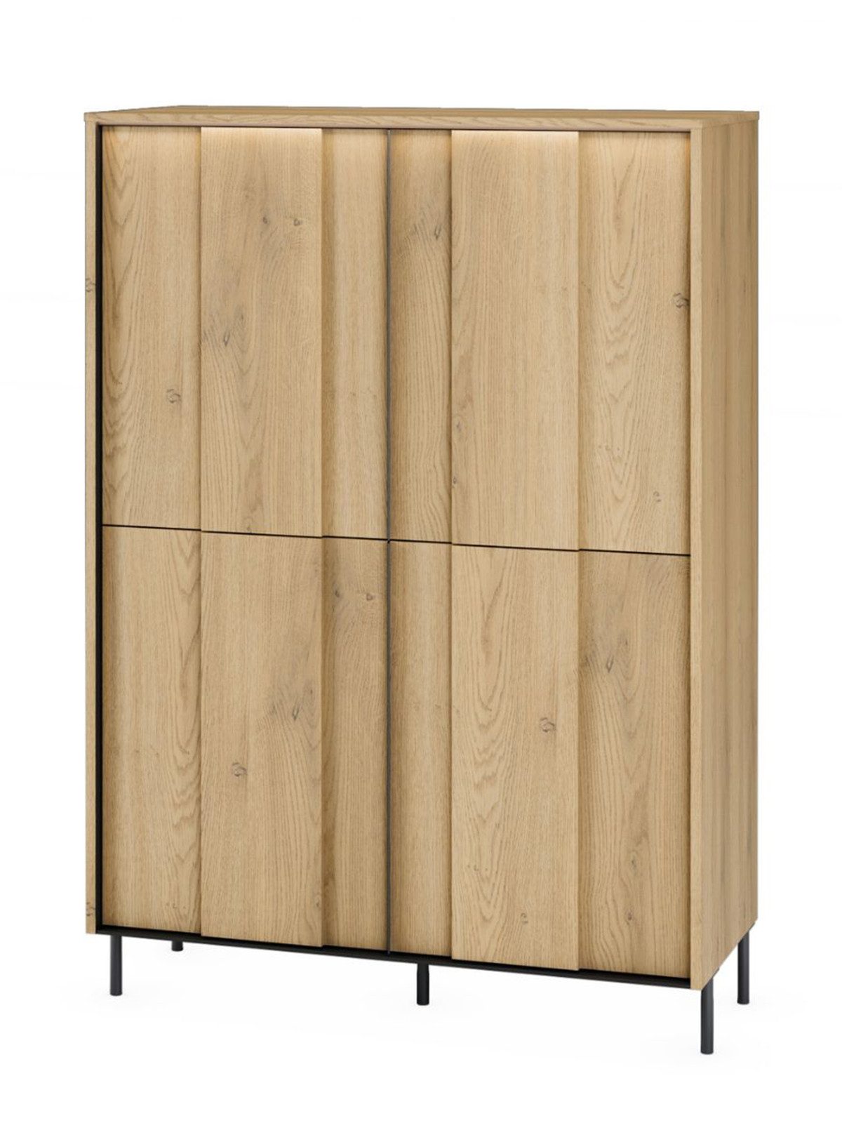 Compleo Kommode Hochkommode 99 cm breit, Elegant design MIVO, Sideboard eiche cremona