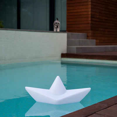 Licht-Trend LED Gartenleuchte Schwimmfähige Akku-LED-Dekolampe The Boat Weiß