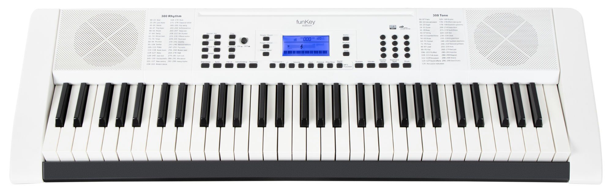 FunKey Home-Keyboard 61 Edition Pro (300 Sounds, 300 Rhythmen, MP3-/USB-Port) (3-St), mit Begleitautomatik und intelligente Lernfunktion