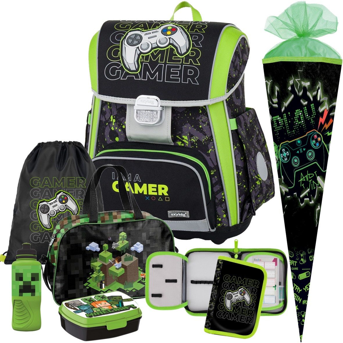 OXYBAG Schulranzen 1.Klasse Jungen in unterschiedlichen Sets (7-tlg)