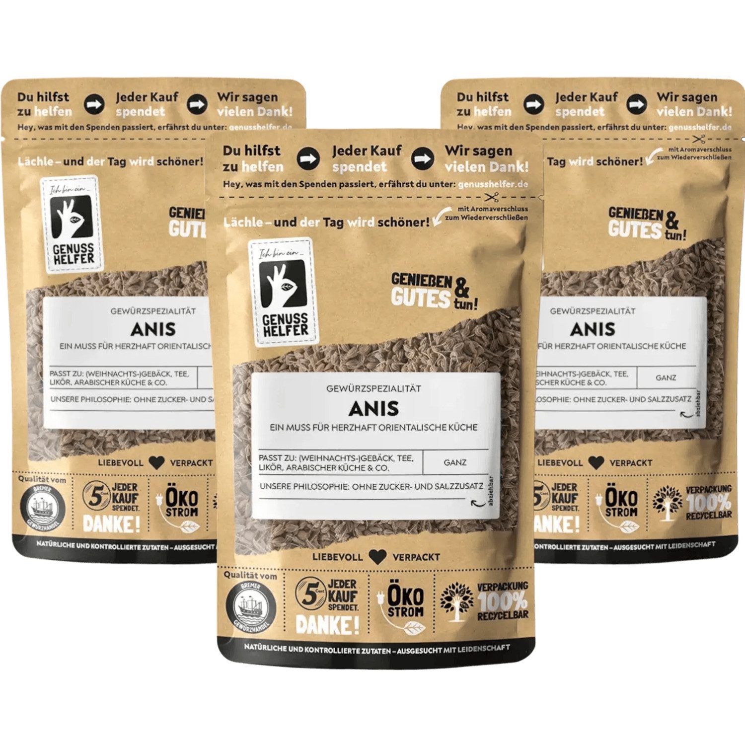 Bremer Gewürzhandel Gewürz Anis, ganz, 3er Pack, 300 g