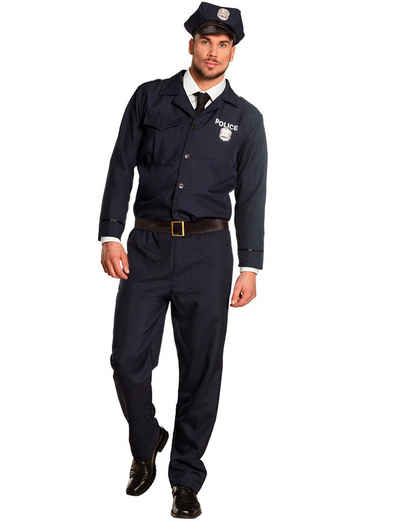 Boland Kostüm Polizisten Kostüm für Herren - Blau, Police Poliz