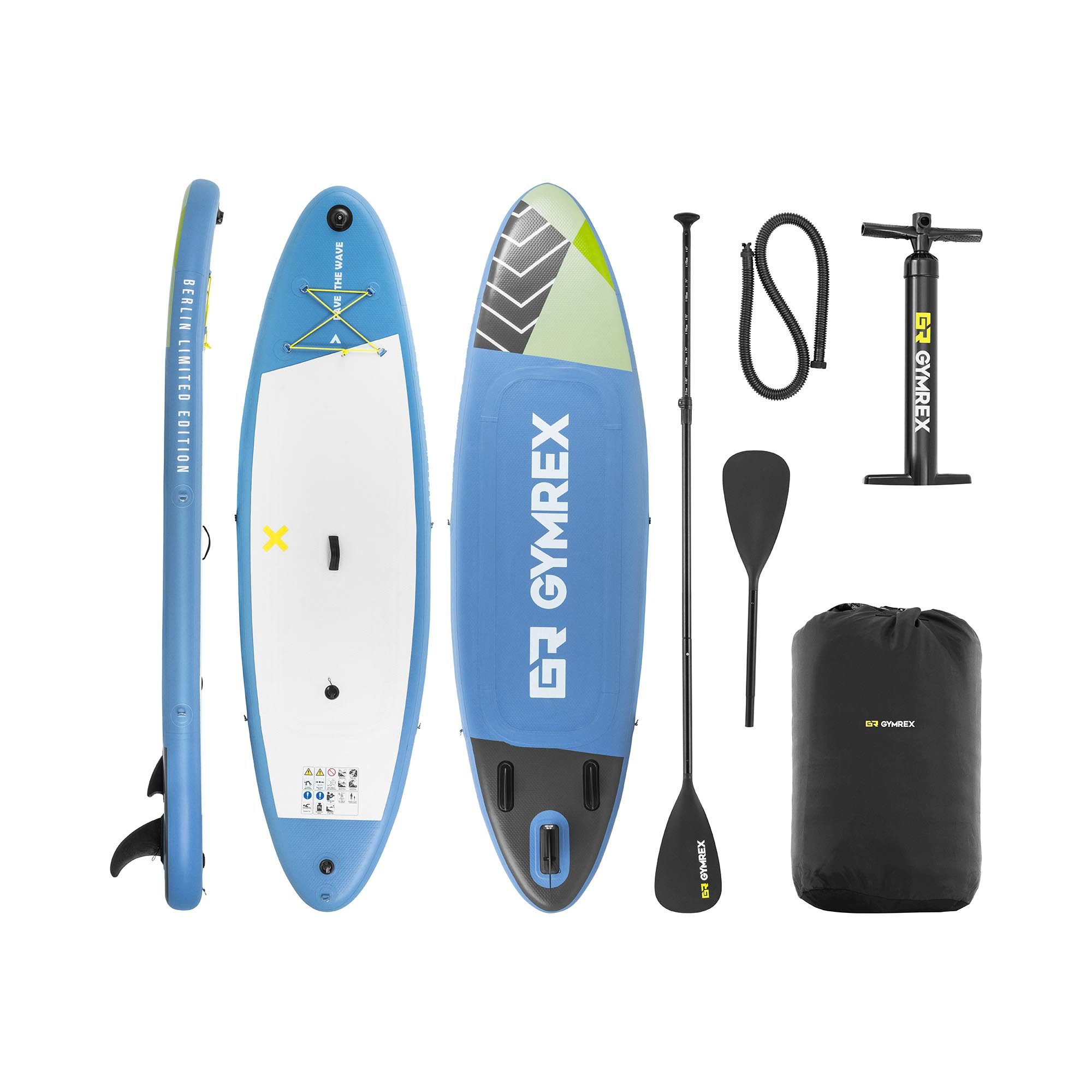 Inflatable SUP-Board Stand Up Paddleboard SUP-Board aufblasbar 105 kg hellblau Doppelkammer