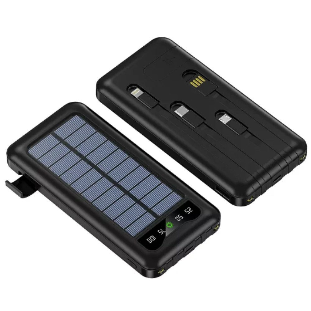 Frentree Powerbank inklusive Stecker Solar Powerbank, mit Taschenlampe, Kapazität von 20.000 mAh für Unterwegs