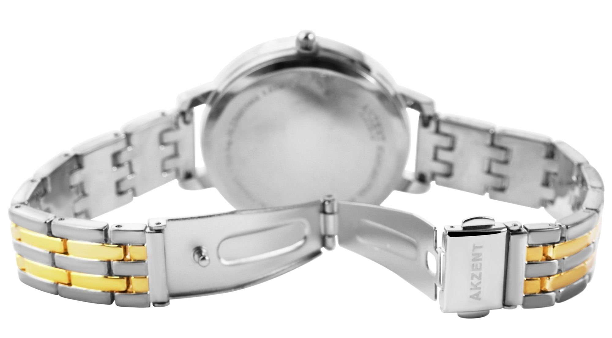 Gliederband Sohan AKZENT mit Metall Quarzuhr Damen silberfarbig1 Armbanduhr aus