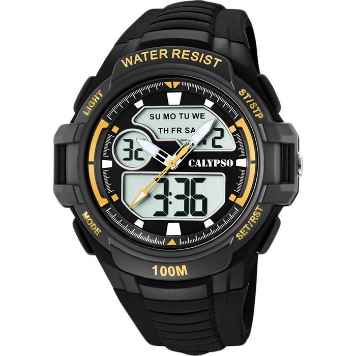 CALYPSO WATCHES Digitaluhr Calypso Herren Uhr K5770/4 (Armbanduhr) Herren Armbanduhr rund Kunststoff PUarmband schwarz Sport