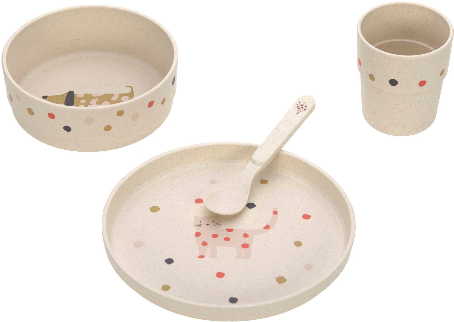 LÄSSIG Kindergeschirr-Set Little Mateys, spicy orange (4-tlg), 1 Personen, Polypropylen