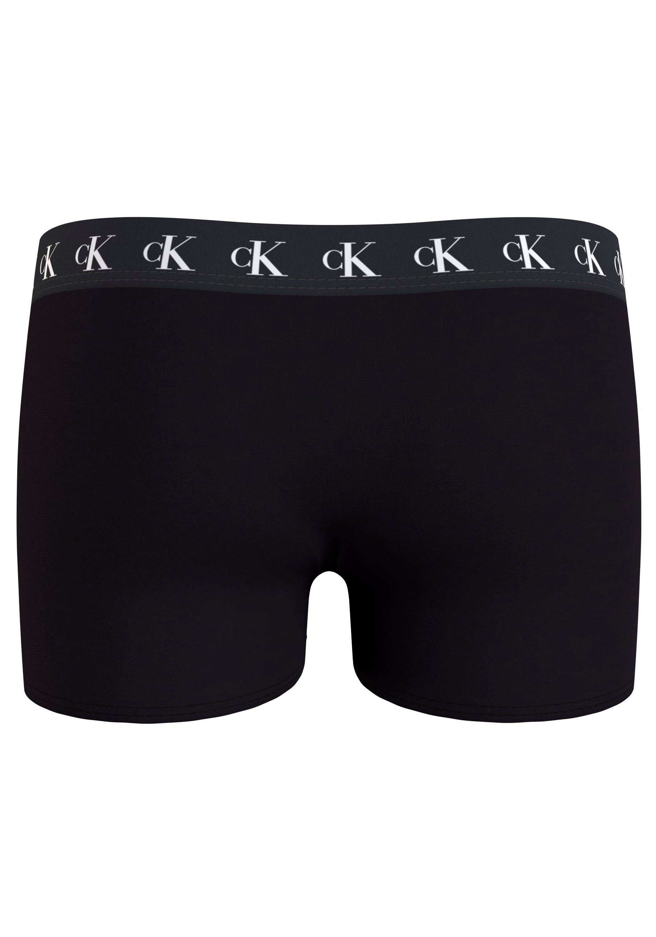3PK TRUNK Underwear Calvin (Packung, Markenlabel Calvin Klein Bund Slip Klein Tarpsblue/Pvhwhite/Pvhblack mit 3er-Pack) am