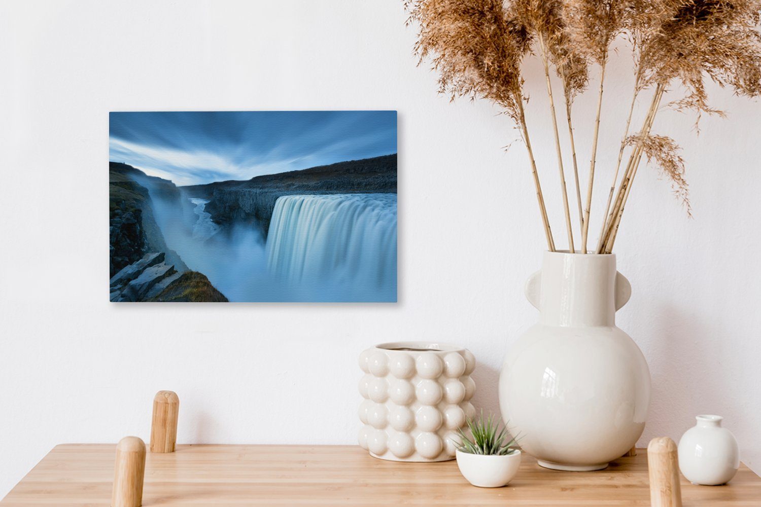cm Leinwandbild 30x20 Vatnajökull-Nationalpark Wasserfall Wanddeko, St), Wandbild OneMillionCanvasses® im Leinwandbilder, Island Aufhängefertig, in breiter Ein (1 unter,
