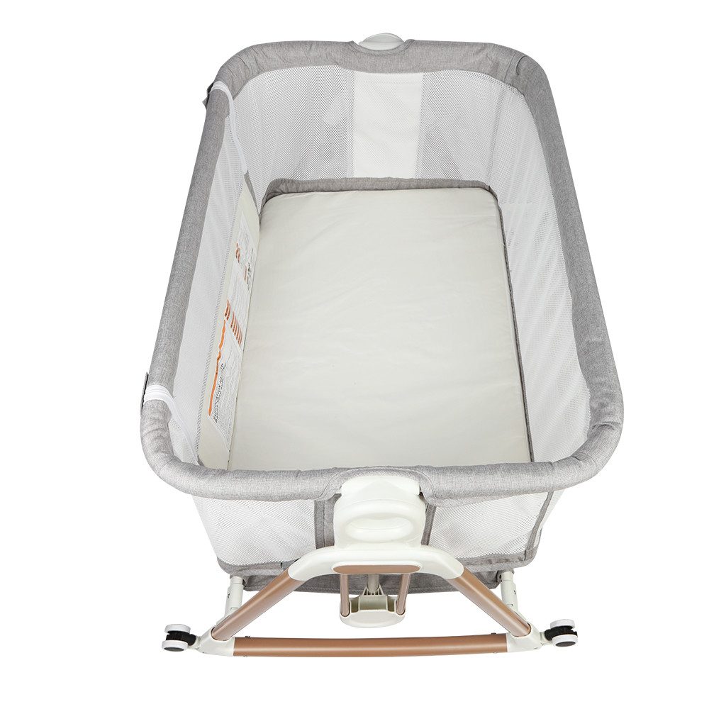 JEOBEST Beistellbett 3 in 1 Beistellbett Stubenwagen Babybett Baby-Reisebett, 6-stufige Höhenverstellung, mit Rollen, Matratze und Moskitonetz
