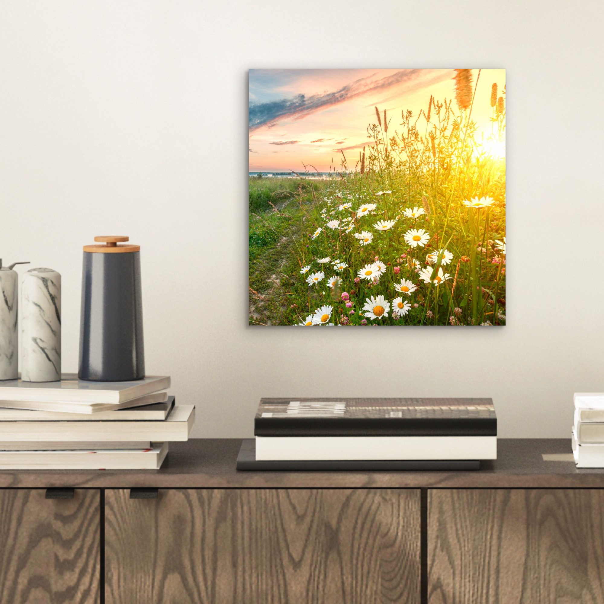 MuchoWow Metallbild Blumen - Gänseblümchen - günstig online kaufen