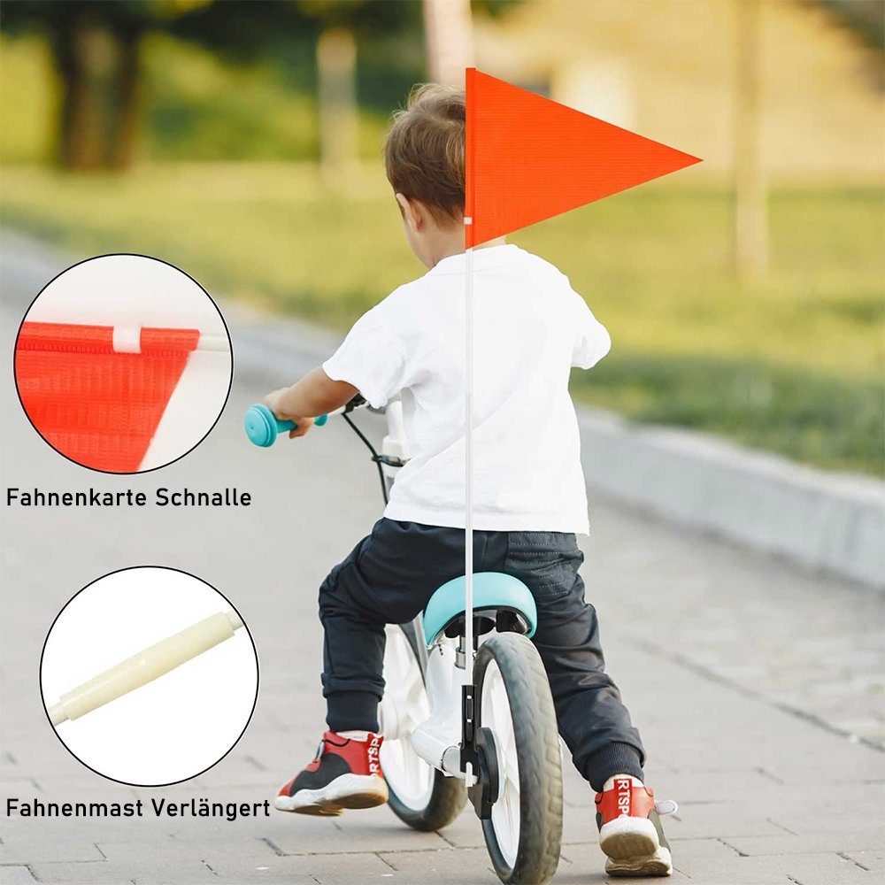 Fahrradkindersitz NUODWELL Fahrradwimpel, Verstellbare (2-tlg) Kinder, Fahrradwimpel Stück Sicherheits 2