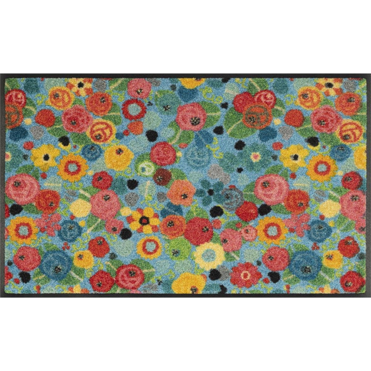 wash+dry by Kleen-Tex Fußmatte wash+dry Schmutzfangmatte Flower Power - 50 x 75 cm, Höhe: 0 mm
