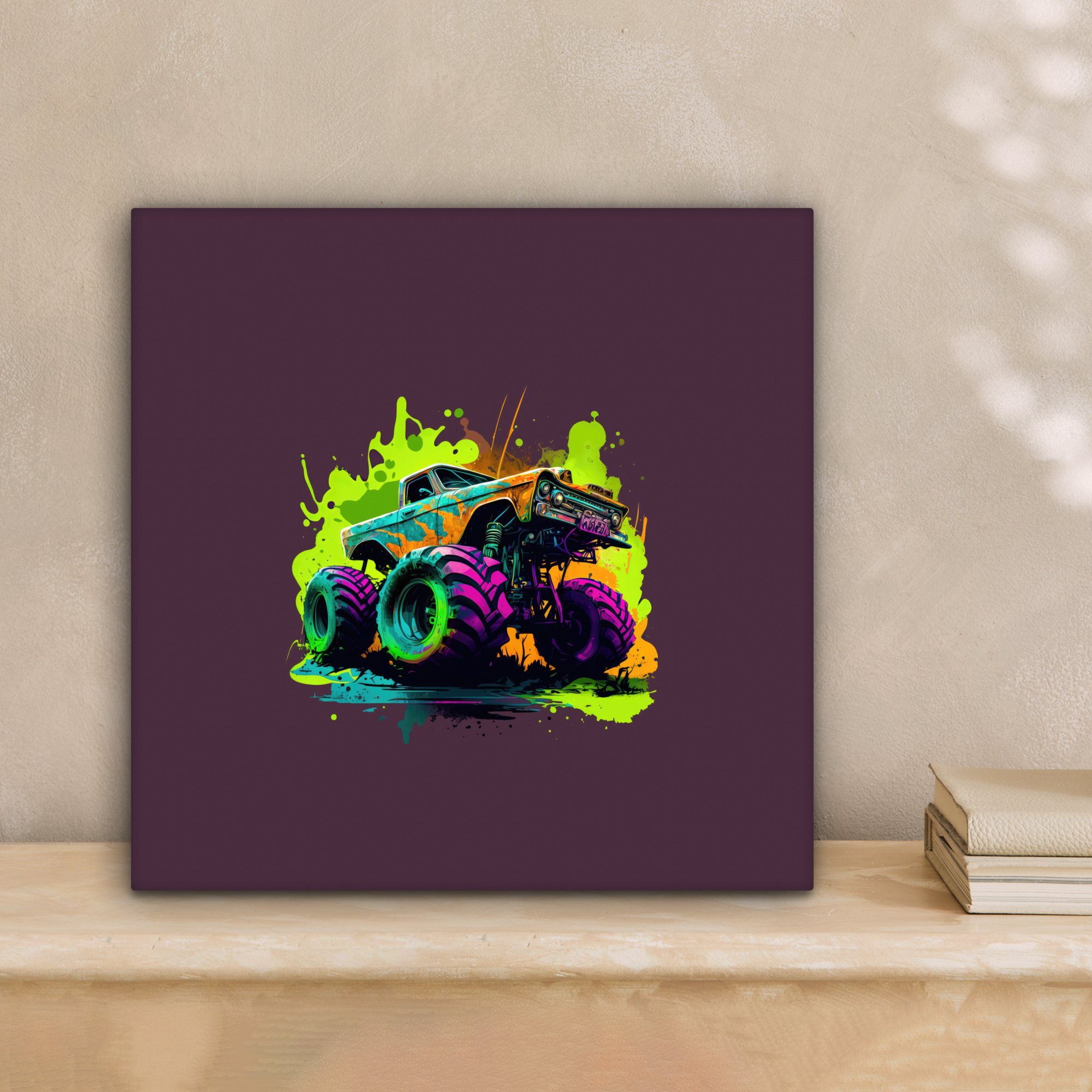 OneMillionCanvasses® Leinwandbild Monstertruck - Grün - günstig online kaufen