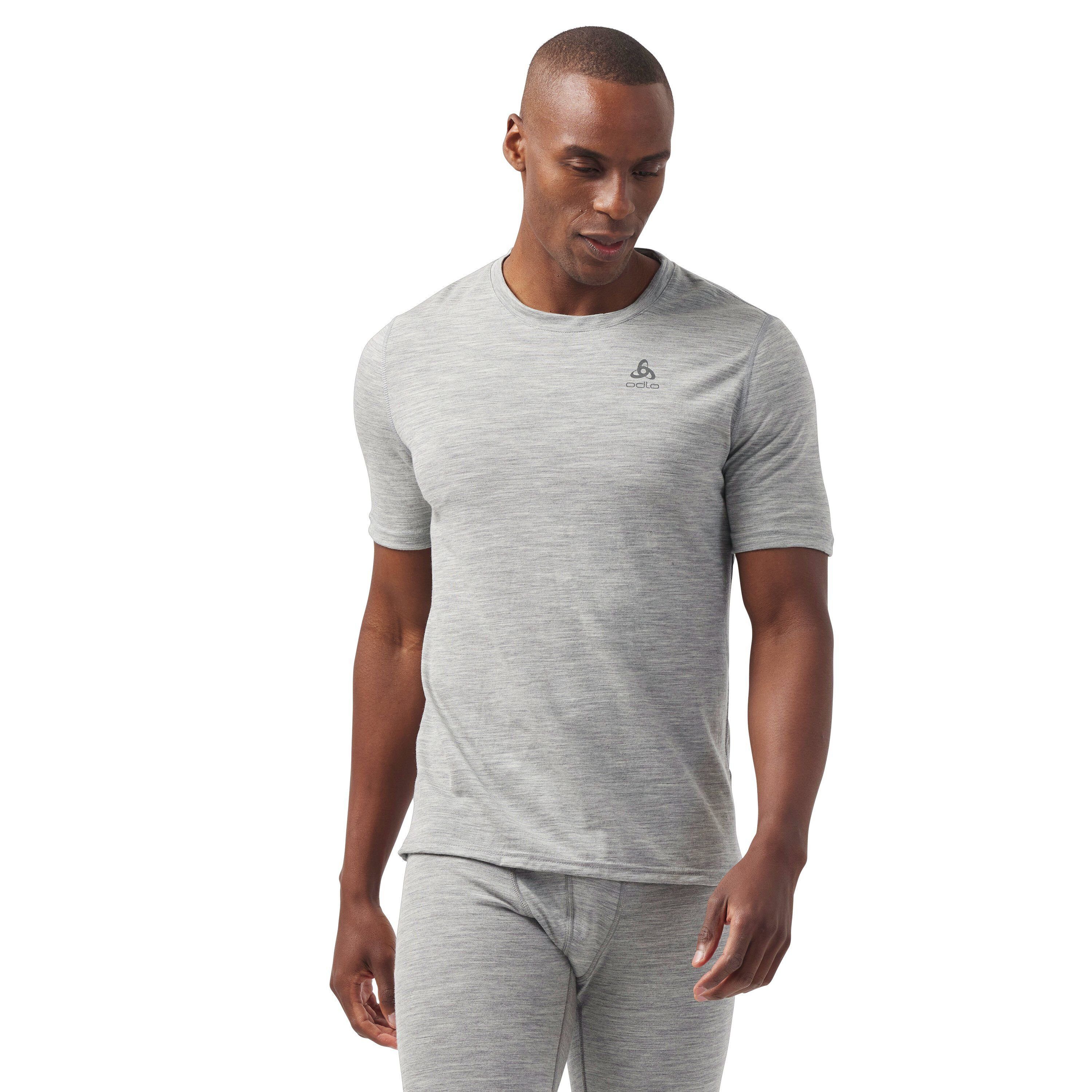 melange Warm T-Shirt Funktionsunterwäsche Odlo Funktionsunterhemd 100% Natural grey Merino Herren