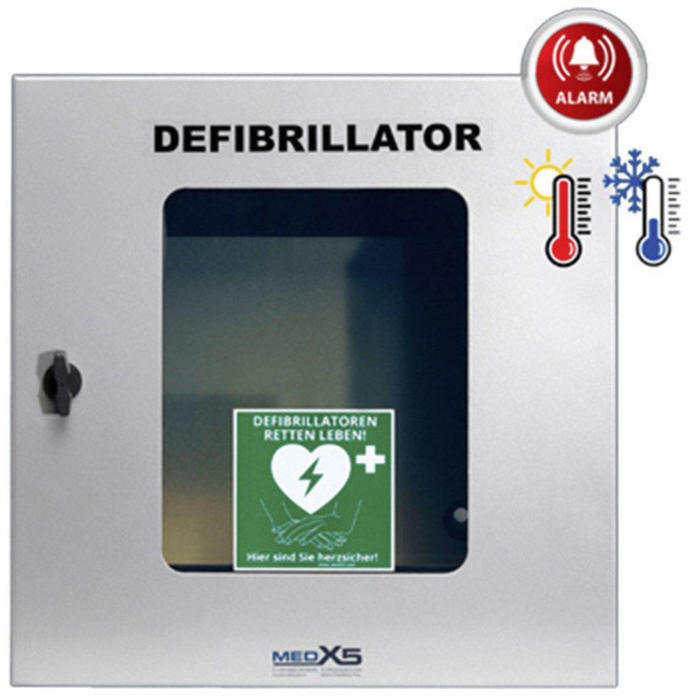 MedX5 Defibrillator MEDX5 SmartCase SC1230 DEFI-Wandkasten Außenbereich mit Alarm, mit Bel