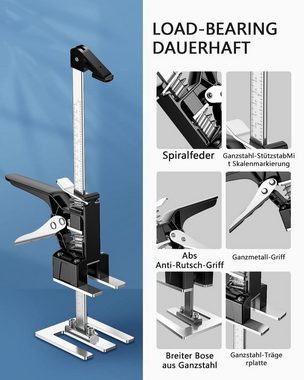 BOTC Getriebeheber Plattenheber 1x Handwerkzeugheber Hebevorrichtung Einfach Schrankheber, max. Hubhöhe: 30,00 cm, 1-tlg., Plattformlift, HandJack - 1 Stück - Armlift - Arbeitssparender Arm - 30cm Höhe