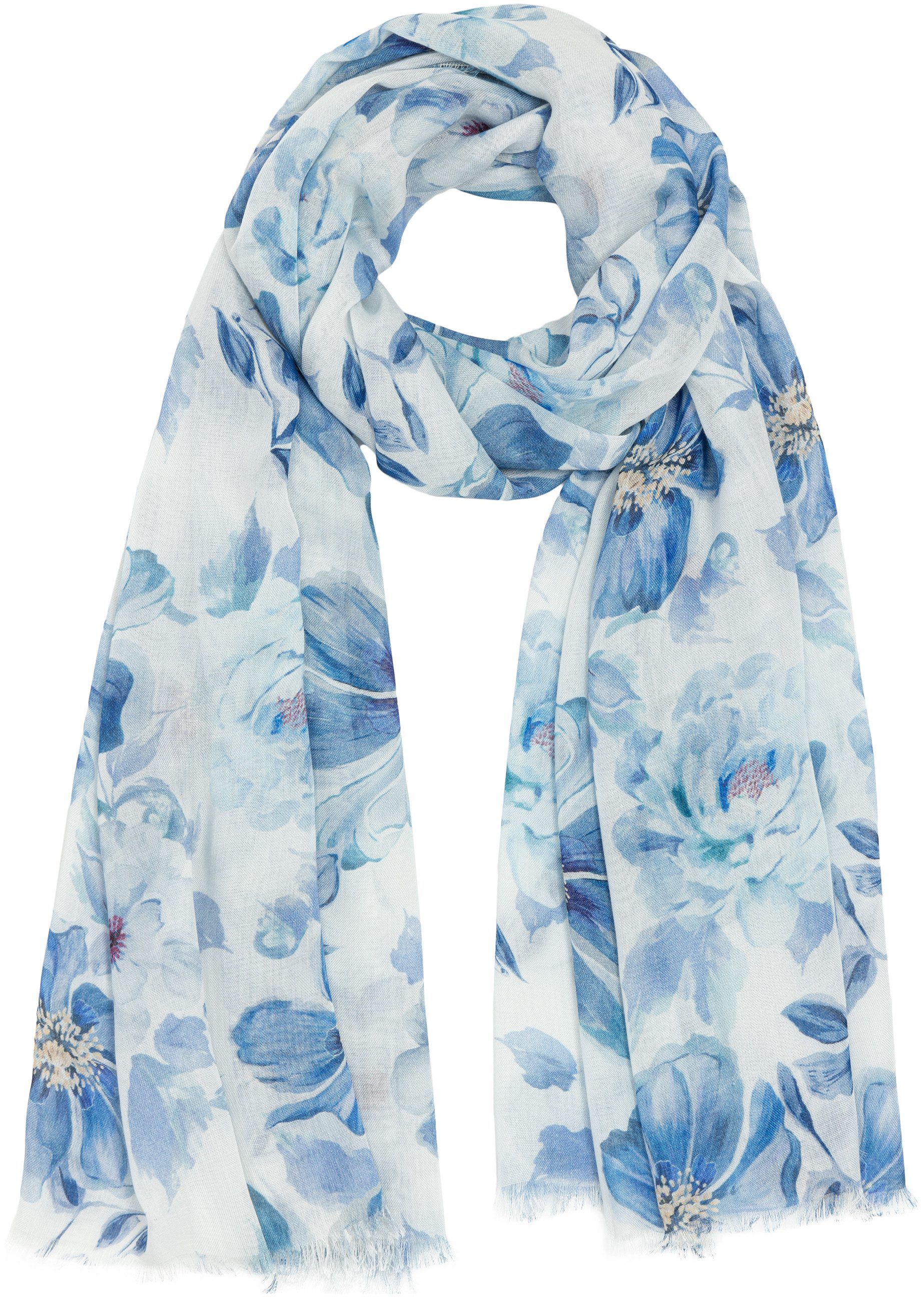 Caspar Modeschal SC534 aus weichem Modal mit floralem Blumen Muster günstig online kaufen