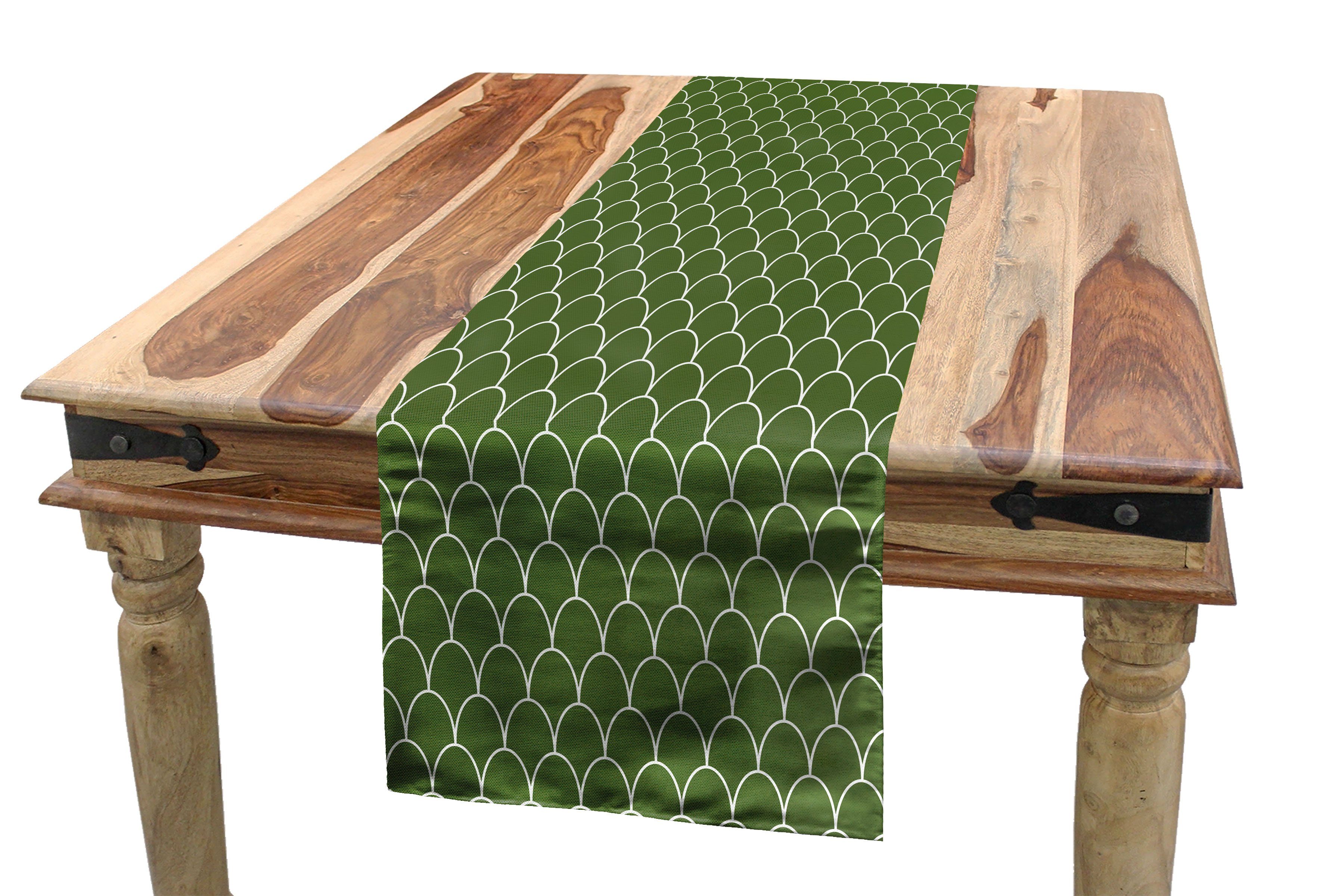 Abakuhaus Tischläufer Esszimmer Küche Rechteckiger Dekorativer Tischläufer, Grün Geometrische wellige Form