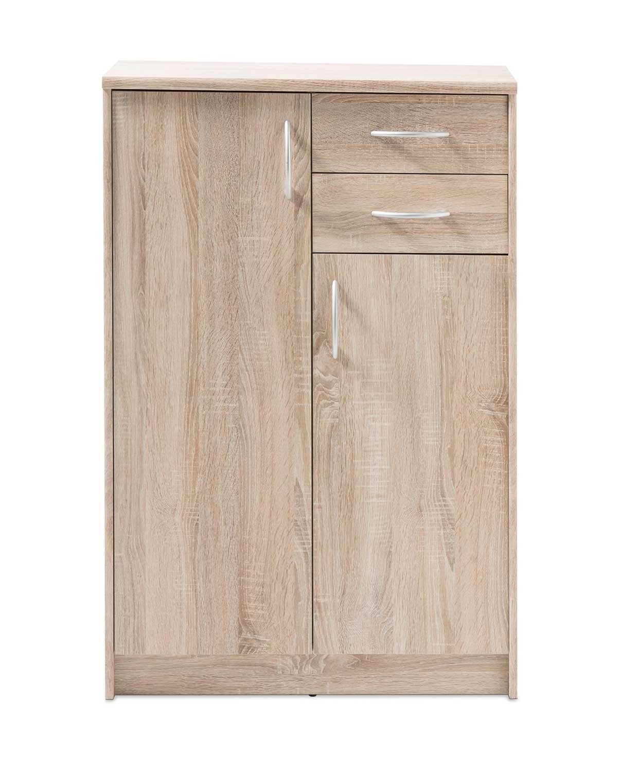 Kommode OPTIMUS, Eiche Sonoma Dekor, B 74 cm x H 112 cm, 2 Türen, 2 Schubladen